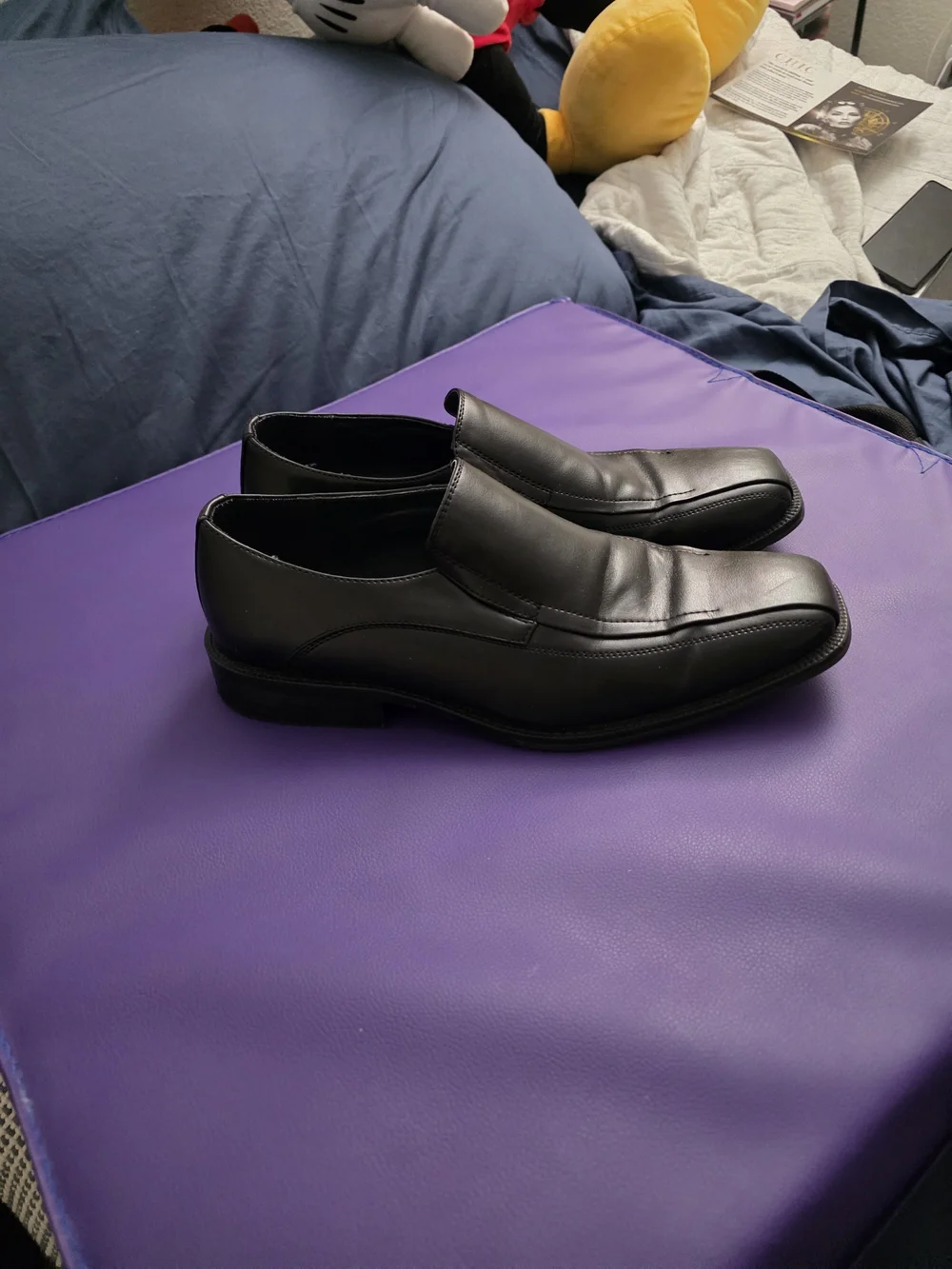 JF J.Ferrar DASH Men's Black Leather Slip-On Loafers